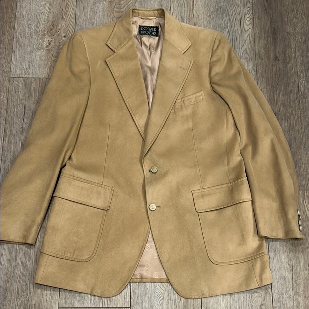 Donald Brooks Men’s Vintage Suede Feather Western Sports Coat Blazer Size 44